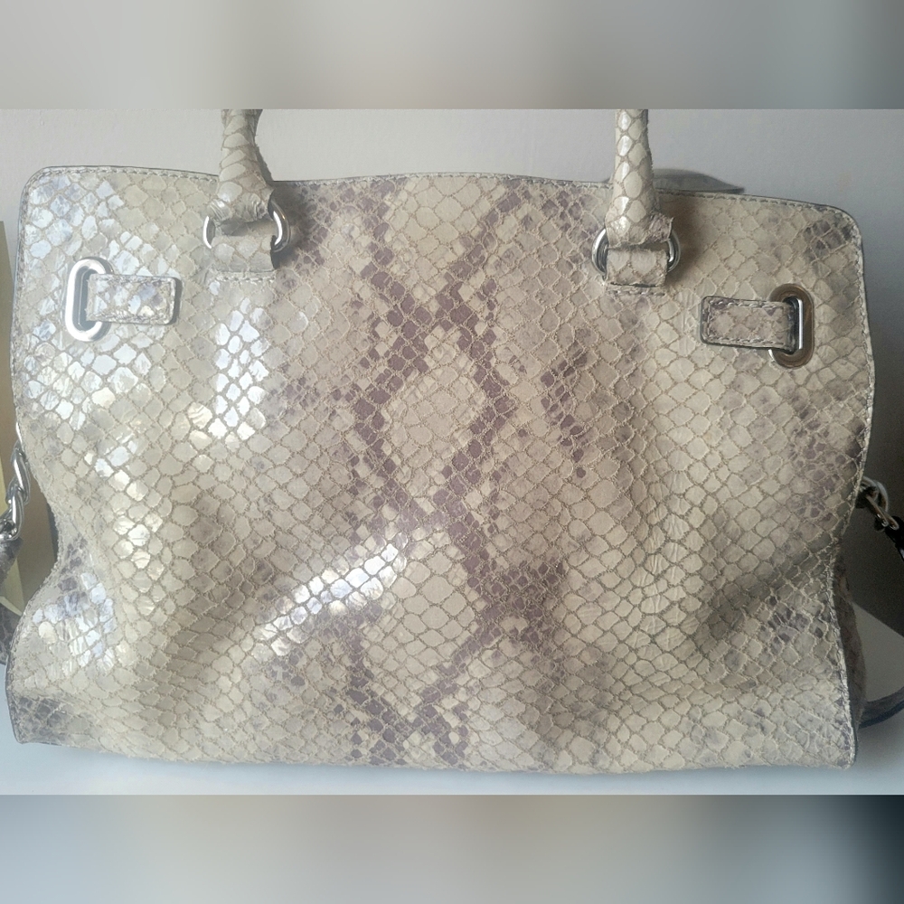 Michael Kors Grey & Silver Python Large Satchel - image 8